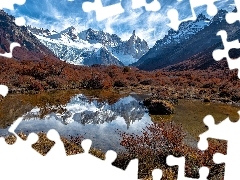 Fitz Roy, Jesień, Argentyna, Roślinność, Odbicie