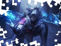 League of Legends, Gra, Snow Moon, PostaÄ, DĹoĹ, KrysztaĹ, MÄĹźczyzna, Szabla, Varus