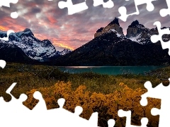 Masyw, JesieĹ, Jezioro, Torres del Paine, Park Narodowy T