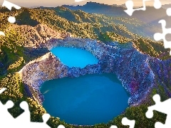 Wulkan, Wyspa, Jeziora, Flores Island, Indonezja, Kelimutu, 