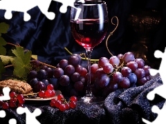 Kieliszek, Winogrona, Tkanina, Porzeczka, Kiście, Wino, Listki