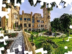 Pałac Babelsberg, Niemcy, Ogród, Fontanna, Park, Poczdam