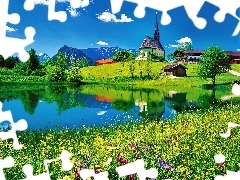 Bawaria, Jezioro, Góry, Osada