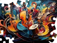 Abstrakcja, Gitara, Skrzypce, Instrumenty
