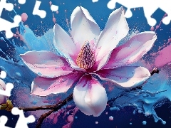 Magnolia, Farby, Grafika, Rozbryzgi