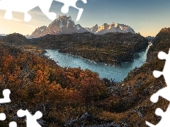 Góry, Patagonia, Jesień, Park Narodowy Torres del Paine, C