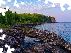 Wybrzeże, Stan Minnesota, Upper Lake, Klif, Latarnia morska
