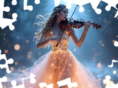 Kobieta, Skrzypce, AI, Skrzypaczka