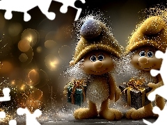 Dwa, Prezenty, Grafika AI, Skrzaty