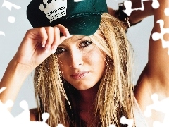 czapeczka, Holly Valance, blond, włosy