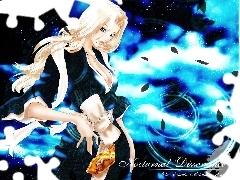 kobieta, liście, Bleach