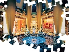 Fontanna, Dubai, Hotel, Hol, Arab