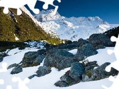 Zimno, Śnieg, Góry, Wysokość, Skały
