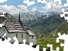 Łąki, Drogi, Kościółek, Krowy, Góry