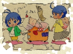 wózek, ludzie, Jungle Wa Itsumo Hale Nochi Guu, mapa