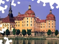 Niemcy, Saksonia, Moritzburg, Jezioro, Zamek