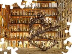 Budynek, Schody, Architektura, Okna