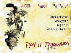 Helen Hunt, Haley Joel Osment, Pay It Forward, kartka, Kevin Spacey