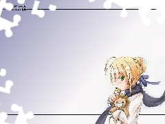 dziewczyna, miś, Fate Stay Night