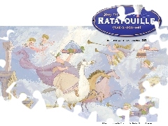 anioły, konie, Ratatuj, malowidło