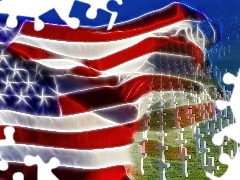 USA, Krzyże, Flaga