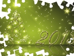 2013, Rok, Choinka, Grafika, Nowy