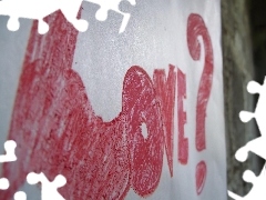 Love, Ściana, Napis