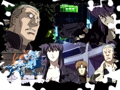 roboty, Ghost In The Shell, ludzie, pistolet