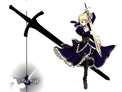 symbol, miecz, Fate Stay Night, kobieta