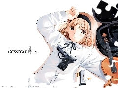 skrzypce, pistolet, Gunslinger Girl, dziewczyna