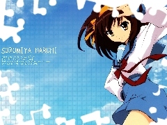 dziewczyna, niebo, Suzumiya Haruhi No Yuuutsu