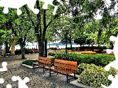 Ławki, Jezioro, Park