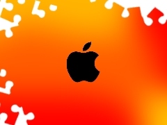 Tło, Pomarańczowe, Czarne, Apple