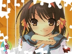 duże oczy, dłonie, Suzumiya Haruhi No Yuuutsu