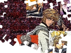 malunek, gaffiti, Saiyuki, ludzie, ściana