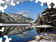 Austria, Domek, Góry, Jezioro