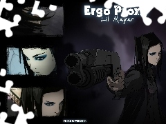 napisy, kobieta, Ergo Proxy, zdjęcia, pistolet