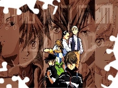 twarze, napisy, Gundam Wing, ludzie