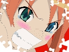 złość, oczy, Mahou Sensei Negima, twarz