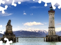 Jezioro, Latarnia, Lindau, Bawaria