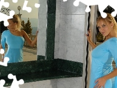 Lustro, Sukienka, Marketa Pechova, Niebieska