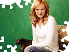 Fotel, Bluzeczka, Malin Akerman, Biała