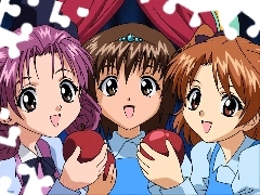 twarze, jabłka, Sister Princess