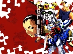 maska, ludzie, Gundam Wing, twarze