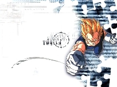 krzyczy, napis, Dragon Ball, siła, postać
