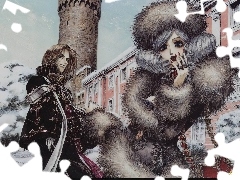zamek, futro, Trinity Blood, zima, postacie