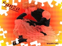 pistolet, klapki, Saiyuki, sanzo
