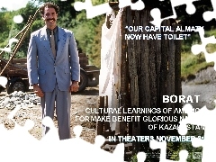 toaleta, garnitur, Borat, Sacha Baron Cohen
