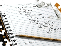 Wiersz, Ołówek, Pismo, List