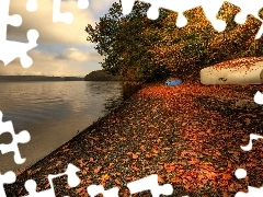 Plaża, Jesień, Jezioro